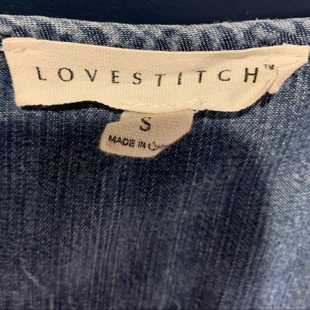 Lovestitch Womens Blue Tercel Split Neck Shift Dress Size S - Picture 7 of 7